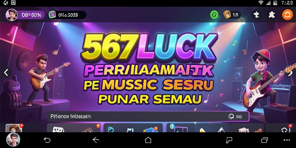Tampilan gameplay seru dalam 567LUCK dengan berbagai lagu.