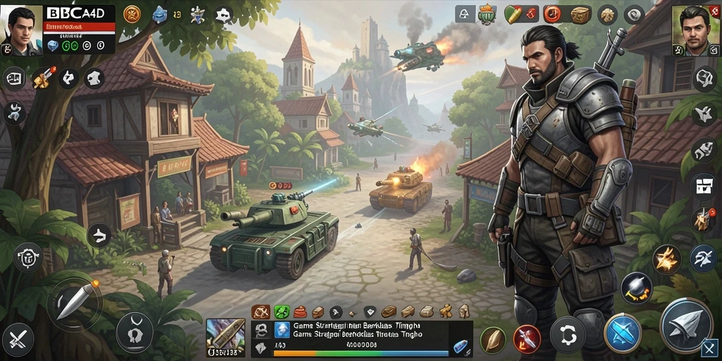Screenshot gameplay yang menampilkan pertarungan strategi di BBCA4D.