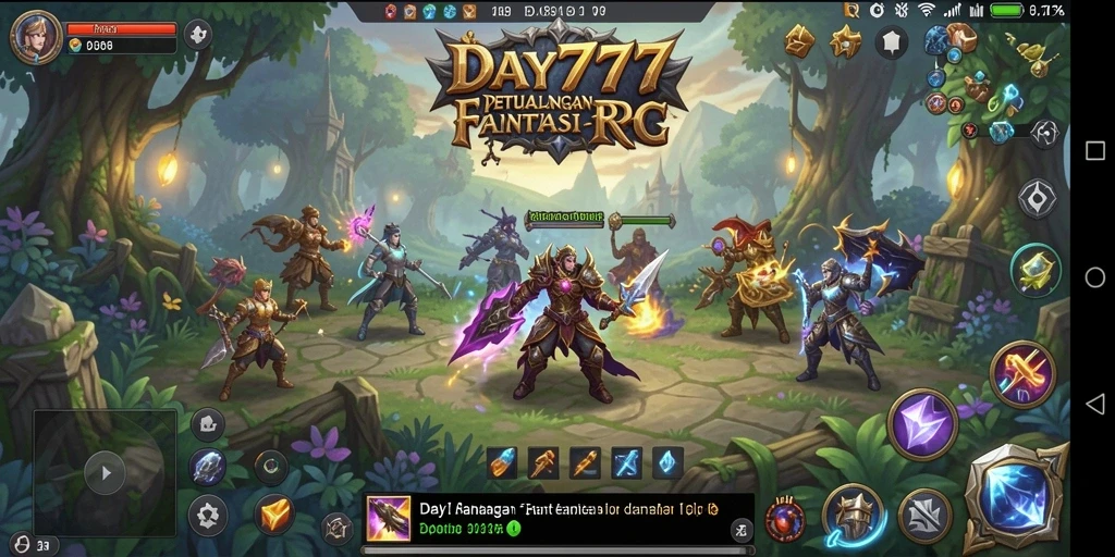 Tampilan aksi mendebarkan dalam gameplay RPG DAY777.
