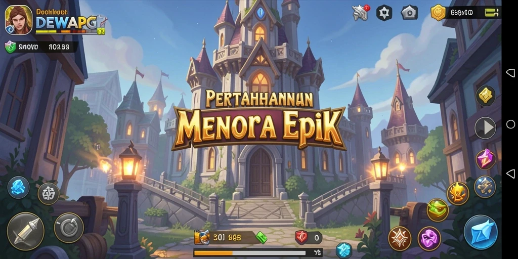 Tampilan mendebarkan dalam gameplay Tower Defense DEWAPG.