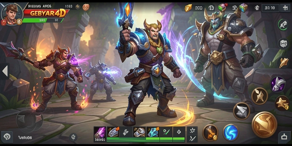 Tampilan gameplay yang menarik dari GEBYAR4D dalam aksi ARPG.
