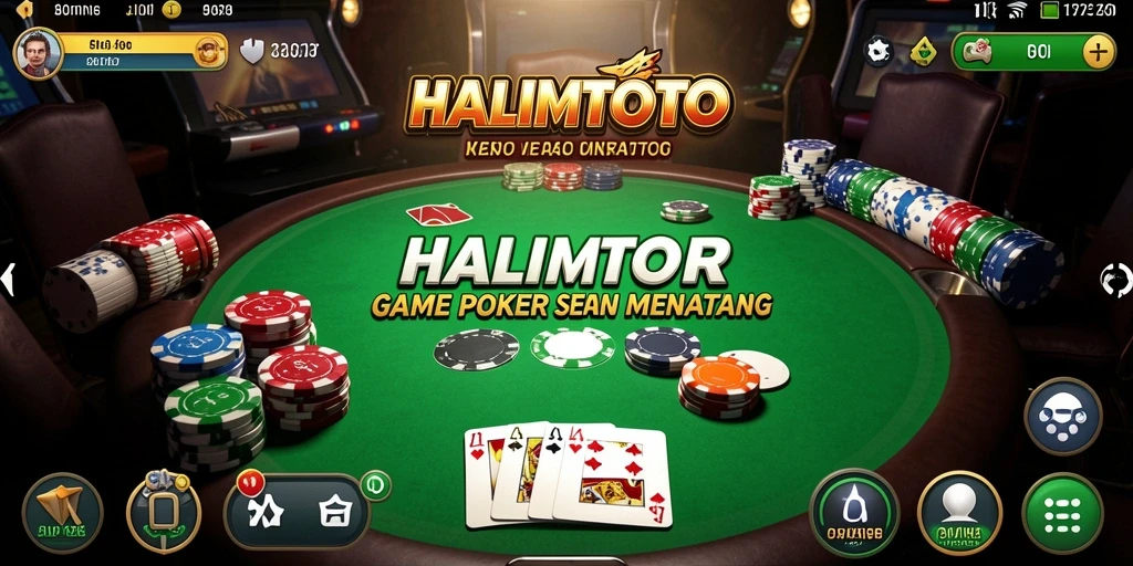 Tampilan menarik gameplay Poker di HALIMTOTO.