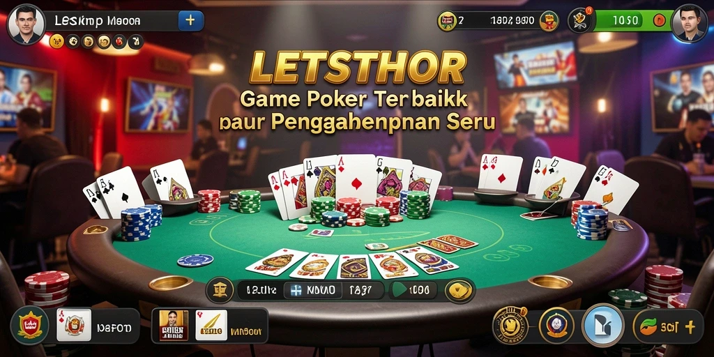 Tampilan gameplay seru di LETSTHOR yang menampilkan strategi Poker.