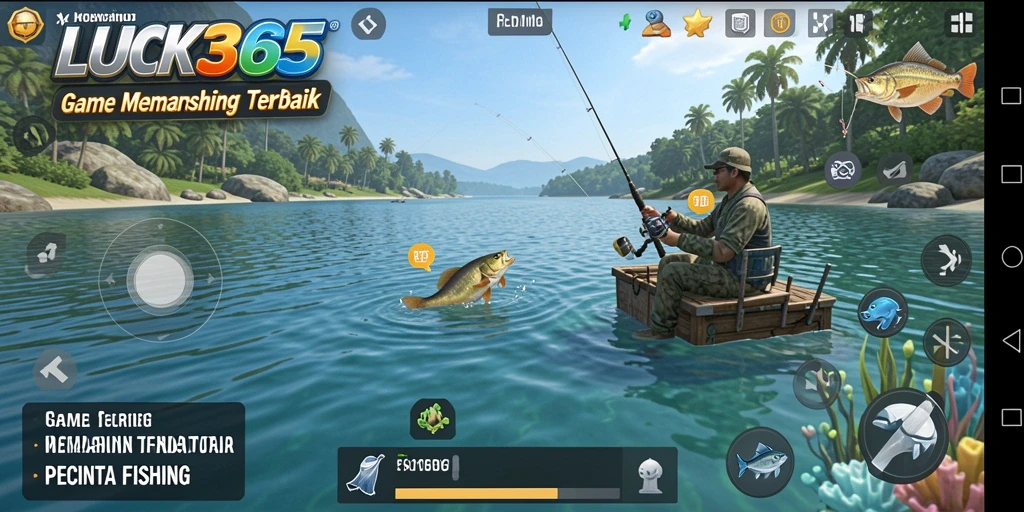 Tampilan gameplay LUCK365 yang menampilkan aksi memancing seru.