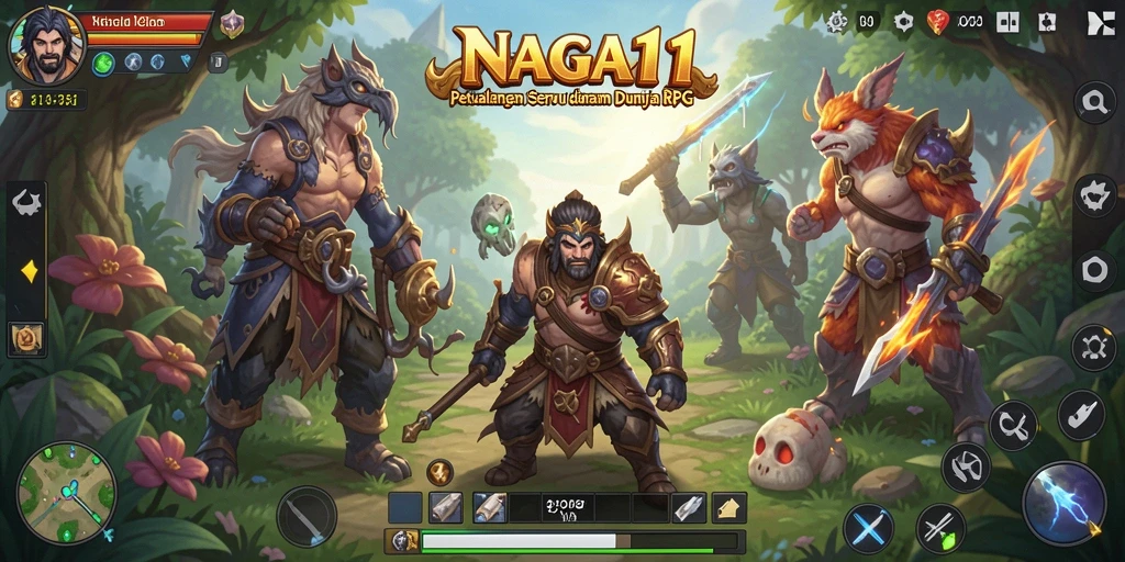 Tampilan gameplay seru dalam NAGA11 yang penuh aksi RPG.