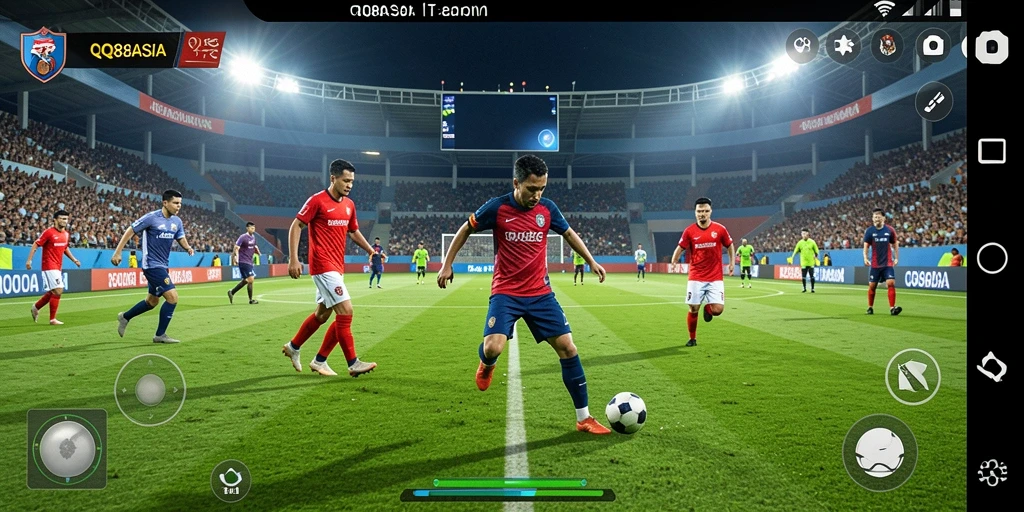 Tampilan gameplay seru dalam QQ88ASIA yang menghadirkan sepak bola nyata.