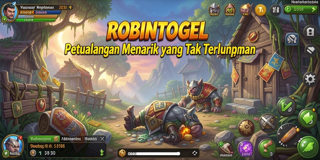 Gameplay seru dari ROBINTOGEL saat menjelajahi dunia yang penuh petualangan.