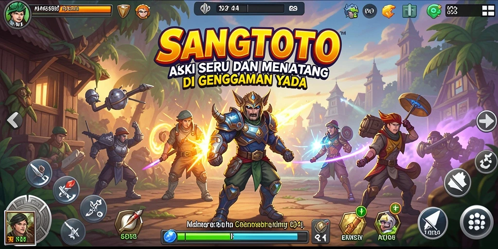Gambar layar gameplay SANGTOTO menunjukkan aksi mendebarkan di arena pertempuran.