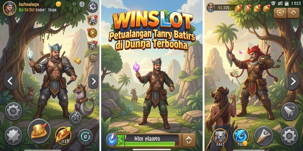 Screenshot gameplay WINSLOT menunjukkan petualangan seru di dunia terbuka.
